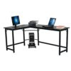 N/A Office Desk L-shaped Wooden Computer Desk With Roller Board Simple Office Home Corner Table (Color : A)