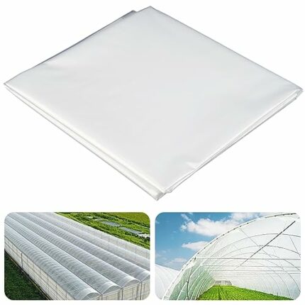 Atoke 2M X 10M Extra Thick Polythene Plastic Sheeting,Anti-dust Furniture Cover,Clear Garden Grow Polytunnel Cover Sheets for Greenhouse,Agricult