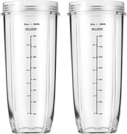 Replacement Part for Nutri Ninja Blender 2-Pack 32oz Replacement Cups Fit for Nutri Ninja Auto-iQ Series Blenders