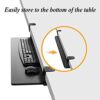 WANGFENG Ergonomic C Clamp-On Keyboard Tray, Adjustable Desk Extender Under Desk Slide-Out Enlarged Keyboard Mouse Holder for Office Home Typing
