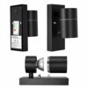 Unikcst Dawn to Dusk Outdoor Wall Lights Mains Powered IP44 Black Outside Light with Sensor 240V for Front Door Porch - Incl. 1X 5W GU10 LED Warm