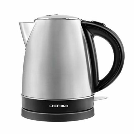 Chefman Stainless Steel Electric Kettle w/ 360° Swivel Base, Auto Shut-off & Boil-dry Protection, BPA-free Interior and Cool-touch Handle, 7+ Cup