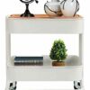 aasdf 2 Tier Rolling Cart Metal Utility Cart Easy Assemble Utility Serving Cart Sturdy Storage for Classroom Office Home Bedroom Bathroom,A1