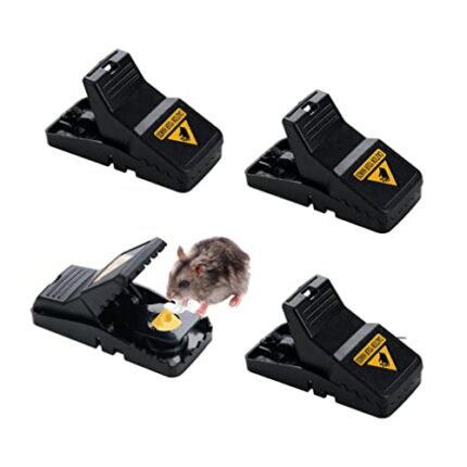 Silkdesk Mouse Trap - 4 Pack Rat Trap Reusable Mouse Traps for Indoors and Outdoor That Kill Instantly | Highly Sensitive Rodent Repellent