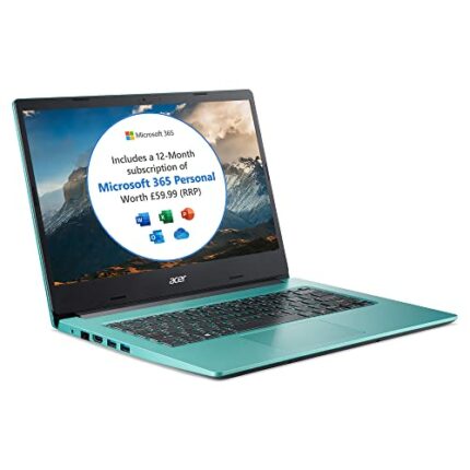 Acer Aspire 1 A114-33 14 inch Laptop (Intel Celeron N4500, 4GB RAM, 64GB eMMC, Full HD IPS Display, Windows 10 in S Mode, Office 365 Personal, Bl