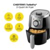 Chefman TurboFry 2-Litre Small Air Fryer, Compact Size, Easy-Set 60-Minute Timer for Fast and Healthy Cooking, Make French Fries, Chicken, Meat,