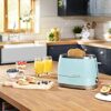 Beko Cosmopolis Toaster TAM8202T, Retro Duck Egg Teal Design , Extra Wide Slot 2-Slice Toaster , Includes Defrost, Reheat & Cancel Functions