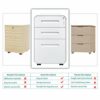 YITAHOME Fully Assembled 3-Drawers Mobile File Cabinet for Home Office, Lockable Rolling Filing Cabinet with Wheel, Under Desk File Storage Cabin