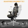LONGTOO Office Chair, Adjustable High Back Ergonomic Desk Chair, Thick Seat Cushion Computer Chair, Adjustable 3D Headrest, 2D Armrest and Lumbar