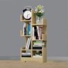 MILECN Tree Bookshelf, 7-Tier Shelf Rustic Bookcase | Retro Wood Storage Rack For Cds/Movies/Books | Anti-Fall Utility Organizer Shelves For Livi