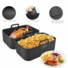 AM STORE 1 Silicone Air Fryer Liner Pack of 2 with Brush, Tong and Mitts- Tower Dual - Instant Vortex Air Fryer Silicone Liner - Reusable Air Fry