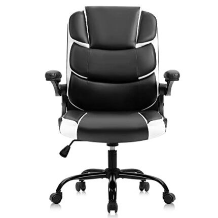 n/a Office Chairs Desk Chair Black Leather Computer Armchair for Man and Women