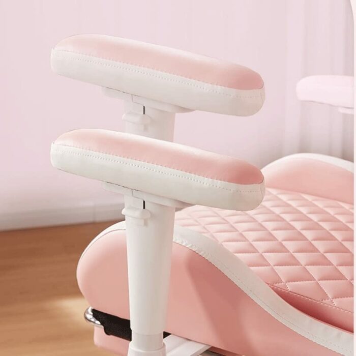 n/a Ergonomic Leather Chair Girls Home Office Comfortable Game Swivel Chair Gamer Live Computer Chair (Color : Argento, Size : Talla �nica)
