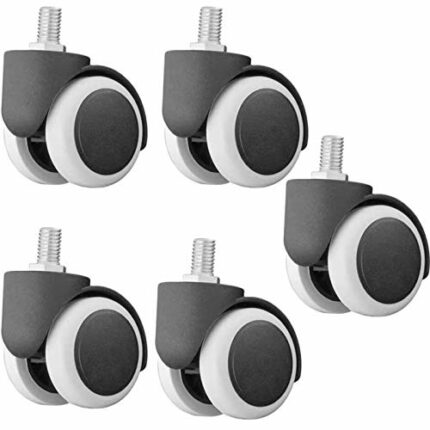 SBTXHJWCGLD 5pcs Furniture Casters Office Chair Caster,50mm Mute Furniture Caster,With M10 Threaded Rod,for Computer Chair,Home Furniture,Easy To