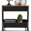 aasdf 2 Tier Rolling Cart Metal Utility Cart Easy Assemble Utility Serving Cart Sturdy Storage for Classroom Office Home Bedroom Bathroom,A2
