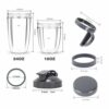 Blender Replacement Parts, 18oz/24oz Cups with Lip Ring, Flip-Top to-Go Lid,Stay Fresh Resealable Lids,Gaskets & Shock Pad Compatible with Nutrib