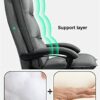 JHKZUDG PU Leather Executive Computer Desk Chair,High Back Home Office Chair, Adjustable Executive Leather Chair with Armrest And Feet, with Heav