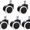 GTYT Office Chair Caster Wheels,Heavy Duty Swivel Chair Caster,PU Castor Set,Universal Fit Replacement,Computer Chair Twin Wheel,Threaded Stem 10