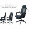 EYHLKM Ergonomic Office Chair, Reclining Office Chair with Lock Function and Lumbar Support, Executive Office Chair with Headrest