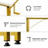 Lufeiya Small Computer Desk White Writing Table for Home Office Small Spaces 31 Inch Modern Student Study Laptop PC Desks with Gold Legs Storage