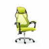 WALNUT Ergonomic Swivel Chair Executive Adjustable Task High Back Computer Stool, Office Mesh Chair with Armrests (Color : Green)