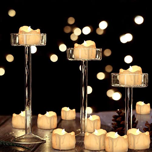 Led Tealight with Timer Battery-powered Flameless Flickering Candles for Party, Festival, Valentine's Day Decoration 12pcs, Children & Pet Friend