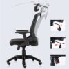 WALNUT Chairs,Office Chair High Back Mesh Office Chair with Adjustable Headrest, Armrest, Seat Height, Lumbar Support and Tilt Tension(Color : Bl