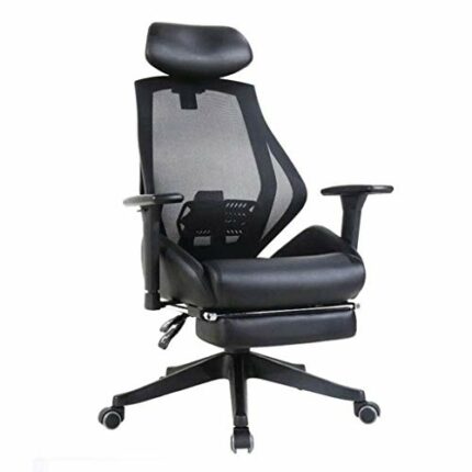 LZQDM Office Dual Function Ergonomic High Back Eco Leather Office Chair, Black