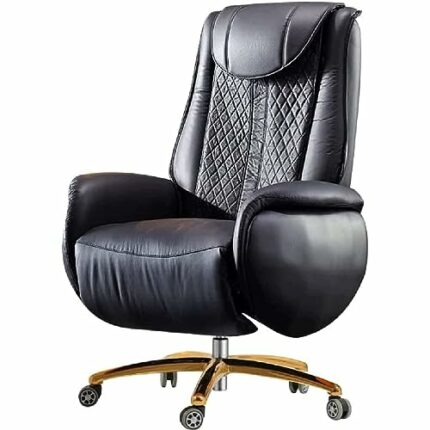 SLNFXC Heated Office Chair Executive Reclining Chair with Footstool Neck Reclining Office Chair (Color : D, Size : Light Grey)