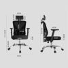 SLNFXC Ergonomic Office Chair High Back Mesh Office Chair Computer Chair Desk Chair with 3D Armrest and Adjustable Headrest, Ergonomic Curved Lum