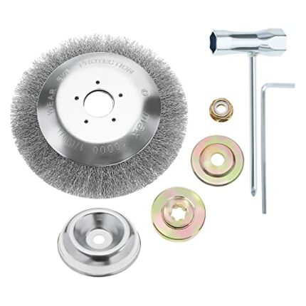 eMagTech Set with 7Pcs Weed Brush Cutter Kit Weeding Disc T-wrench L-wrench Protective Cover Upper& Lower Pressure Plate Screw Mower Accessories