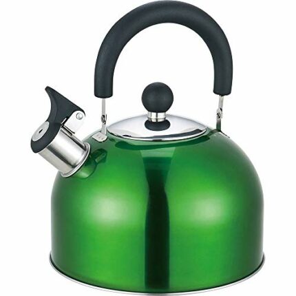 2.5 Litre Stainless Steel Portable Whistling Kettle DARK GREEN Camping Fishing