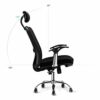 YLiansong-home Adjustable Rotating Office Chair Dark Backrest and Upholstered Black Seat 2-to-1 Synchronized Tilt Control Adjustable Arm and Tilt