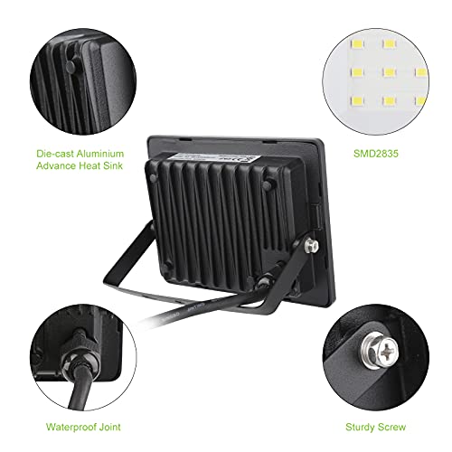 lNGRIKT 30W Led Floodlight Outdoor, Super Bright 3000 Lumen LED Security Lights, IP65 Waterproof, 6500K Cool White Outdoor Flood Light with 1.5M