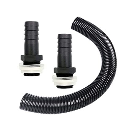 Water Butt Connector Pipe Link Kit for Downpipe,25mm Water Butt Connecting Kit for Joining 2 Water Butts,Rain Barrels,Water Tanks Together - 0.5M