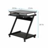 SogesPower Mobile Computer Desk Work Workstation with Printer Shelf and Keyboard Space Computer Workstation for Home and Office,Black