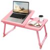 Laptop Desk for Bed or Couch, Woking in Bed Desk, Home Office Desks, Breakfast Tray Desk, Desk with Cup Holder, Watch Movies in Bed, Fordable Leg