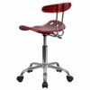 Flash Furniture Office Chair, Chrome, Wine Red, 41.91 x 43.18 x 88.27 cm