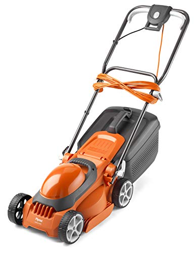 Flymo EasiStore 300R Electric Rotary Lawn Mower - 30 cm Cutting Width, 30 Litre Grass Box, Close Edge Cutting, Rear Roller, Manual Height Adjust,