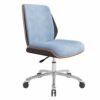 n/a Chairs,Office Swivel Chair with Castor Wheels and Adjustable Height (Color : Blue, Size : 77 * 56cm)