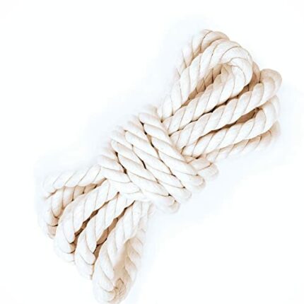 Lang Horn 8mm Macrame Cord, 16 Feet 5 Meters Thick Soft Cotton rope for plant hangers, floating shelves, wall garden, craft, all purpose rope (8m