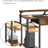 ODK Computer Desk with Drawers, Office Desk with Storage & Shelves, Work Writing Desk with Monitor Stand Shelf, Rustic Brown Home Office Desks fo