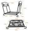IBS Outdoor Indoor Firewood Racks, Fireplace Log Holder, Storage Carrier of Wood, Black, Foldable, Fire pit Stove Decorative Holders Accessories