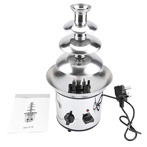 Chocolate Fountains,4 Tiers Electric Chocolate Fountain Mini Stainless Steel Fondue Waterfall Melting Machine for Cooking Commercial Household We