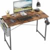 COTUBLR 31 Inch Computer Desk, Home Office Desk, Simple Modern Small Desk for Bedroom, Writing Desk with Storage Bag, Study Table for Students, B