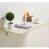 FALIYORS Wall-mounted Drop-leaf Table, Floating Computer Desk Wood Wall-Mounted Table Study Desk Double Support Side Table Kitchen Trestle Desk f