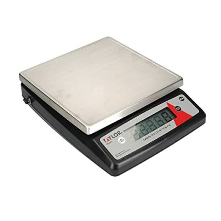 Taylor Digital Kitchen Scale Dual Platform, Taylor Pro Professional Standard, Precision Accuracy and Tare Function, Brushed Stainless Steel, 10kg