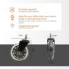 Black Chair Wheels. Ofituria Brand Silicone Wheels, 5 units, Perfect for Home or Office Furniture. They have a unique style and are reliable with