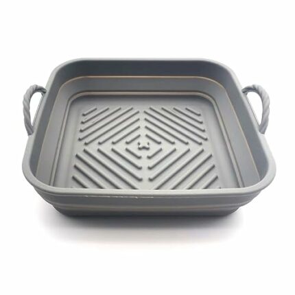 Silicone Pot for Hot Air Fryer，Reusable Air Fryer Pot Non-Stick Air Fryer Pot Food Grade Silicone Baking Tray Coking Accessories for Air Fryer, O