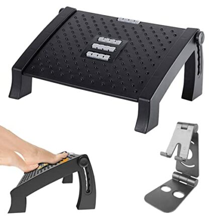 luoyipink Footrest Adjustable Height Foot Rest Under Desk Foot Rest Plastic Non-Slip Foot Stool with Massage Function, Suitable for home, office,